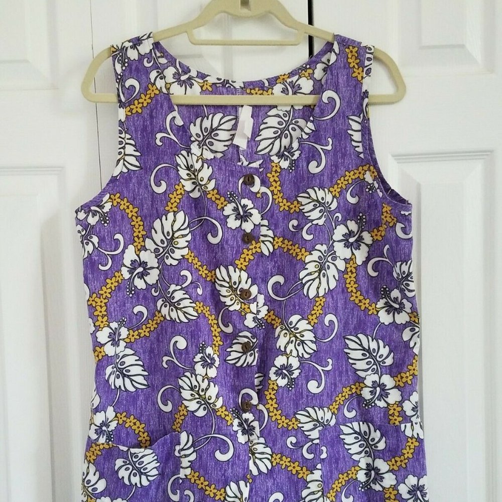 JL Hawaii Vtg Jumpsuit Shorts Romper Pockets Beach Summer Vacation 80's 90's Y2K